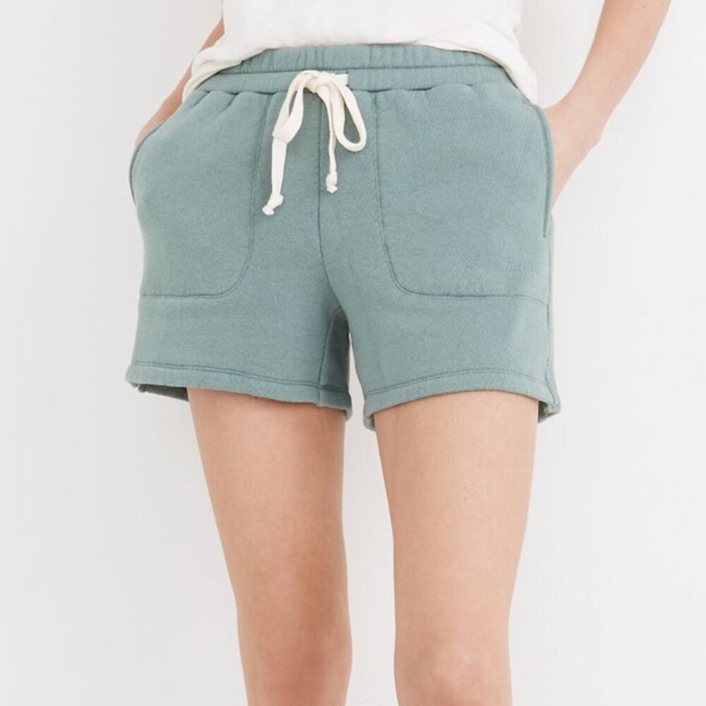 MADEWELL XS Heather Summer Breeze MWL Airyterry Stitched-Pocket Sweatshorts